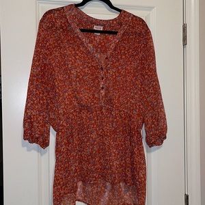 Orange Floral Top